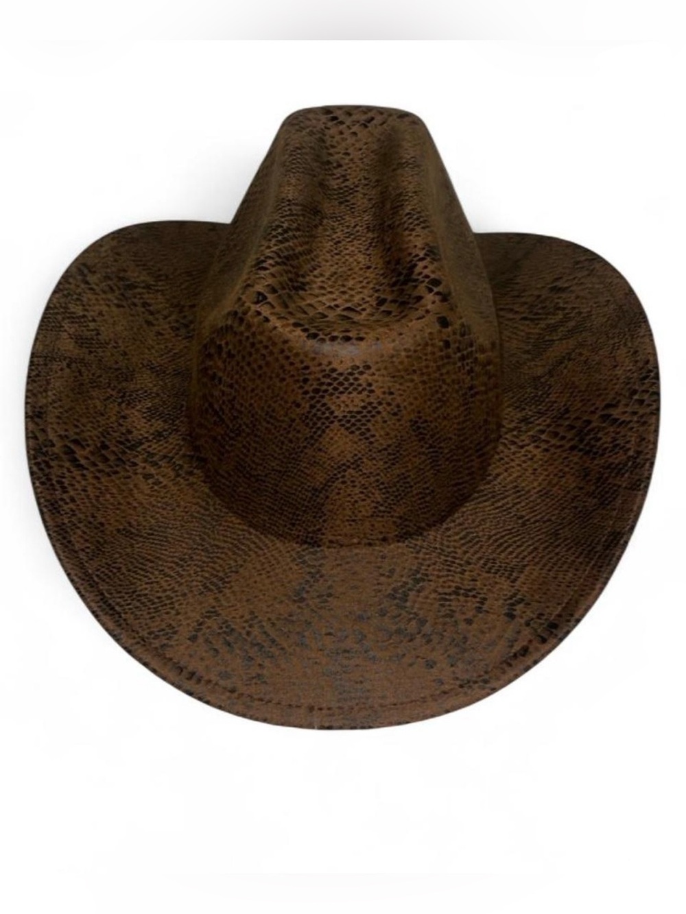Brown Snake-Print Cowboy Hat - Women Accessories